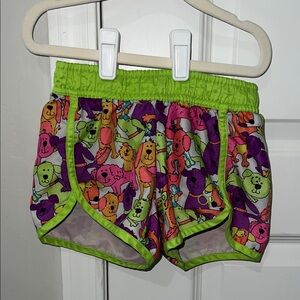 VINTAGE Y2K OP Colorful Kids Dog Puppy Patterned Shorts